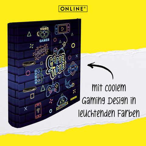 ONLINE Ordner Game Time 7cm 10140/6 mit Gummiband A4