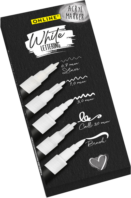 ONLINE White Lettering Set 18511 5-teilig