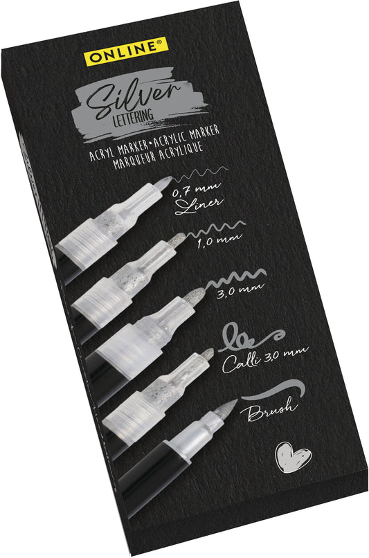 ONLINE Silver Lettering Set 18518 5-teilig