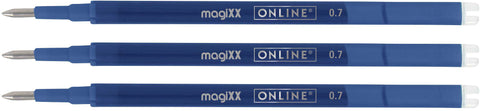 ONLINE Gelmine magiXX 0.7mm 40160/3 blau, Tag-Bag 3 Stück