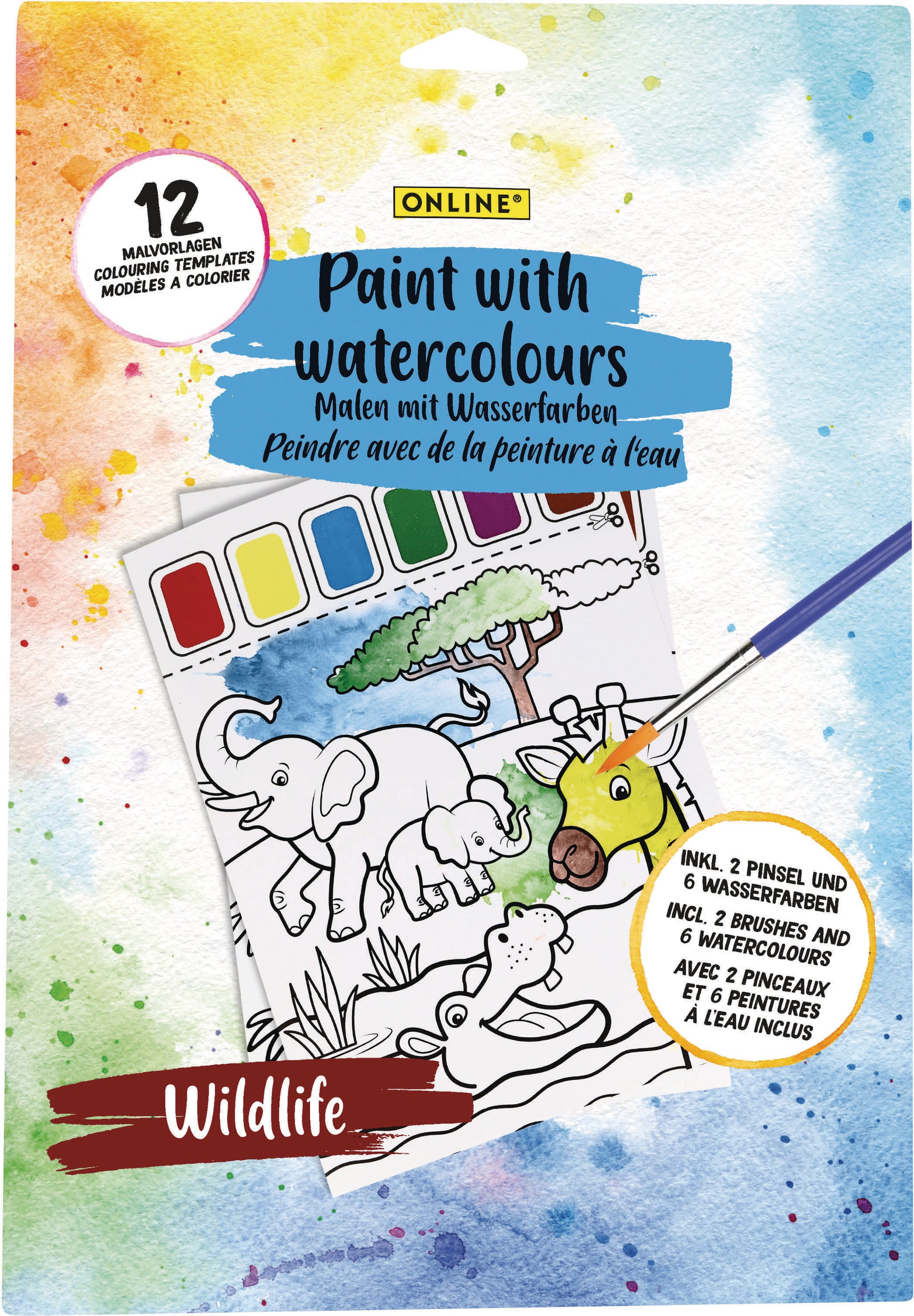 ONLINE Set Wasserfarbe 61048/6 Motion 12 Stück