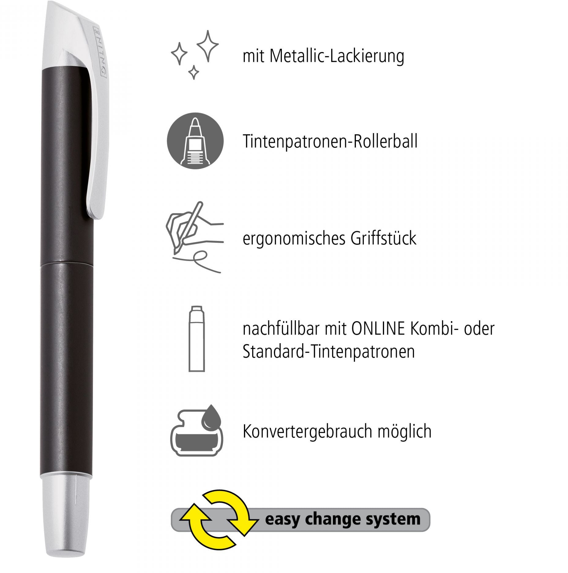 ONLINE Patrone Tintenroller 0.7mm 61152/3D Soft Black