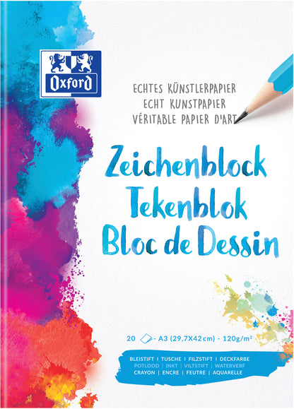 OXFORD Zeichenblock A3 100050301 blanko,90g 20 Blatt