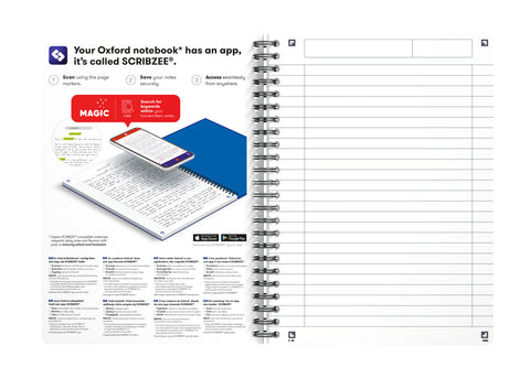 OXFORD Spiralbuch Smart Black A5 100103627 liniert 6mm, 90g 90 Blatt