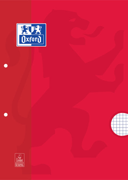 OXFORD Notizblock A4 400075509 kariert 5mm, ass. 100 Blatt
