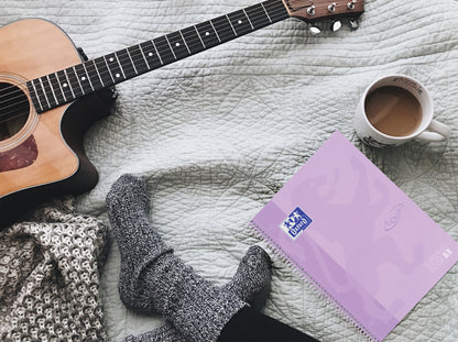 OXFORD Spiralbuch A4+ 400117273 kariert 5mm past.lila 80 Blatt