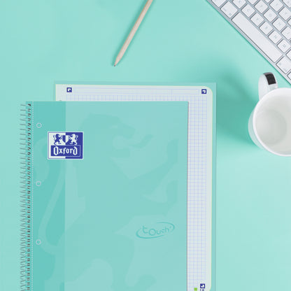 OXFORD Spiralbuch A4+ 400117274 kariert 5mm past.mint 80 Blatt