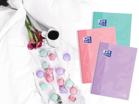 OXFORD Spiralbuch A4+ 400117274 kariert 5mm past.mint 80 Blatt