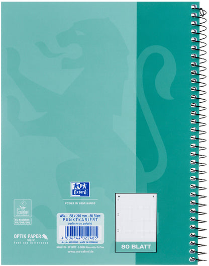 OXFORD Collegeblock SCRIBZEE A5+ 400132392 dotted, grünblau 80 Blatt