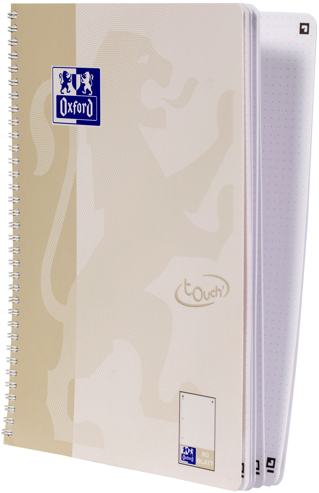 OXFORD Collegeblock TOUCH A4+ 400132395 dotted, light stone 80 Blatt