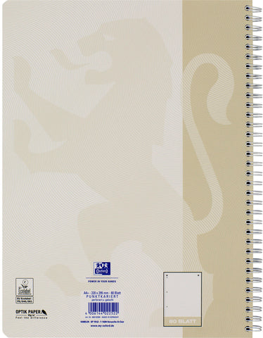 OXFORD Collegeblock TOUCH A4+ 400132395 dotted, light stone 80 Blatt
