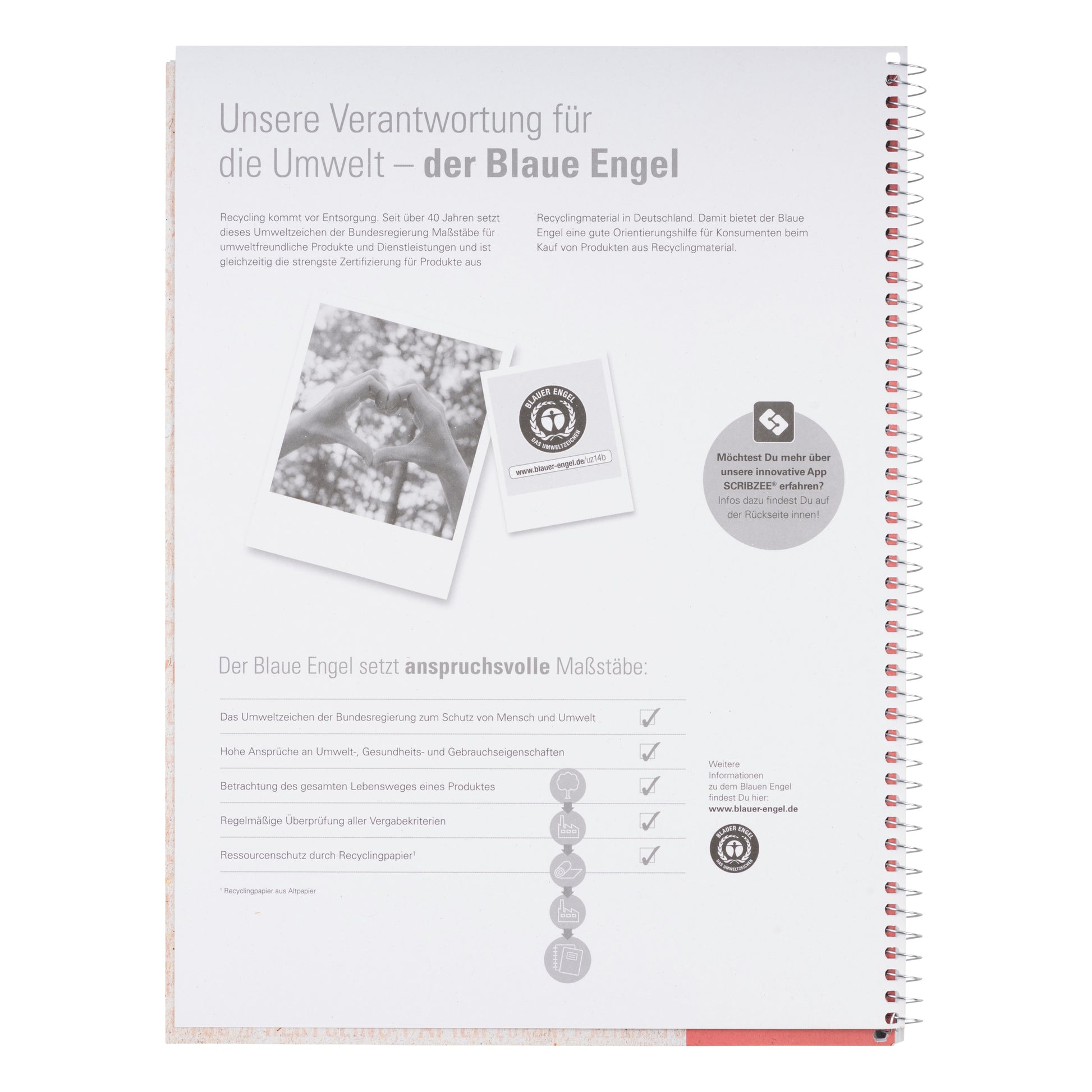 OXFORD Collegeblock Recycling A4 400159358 kariert 5mm, 90g 80 Blatt