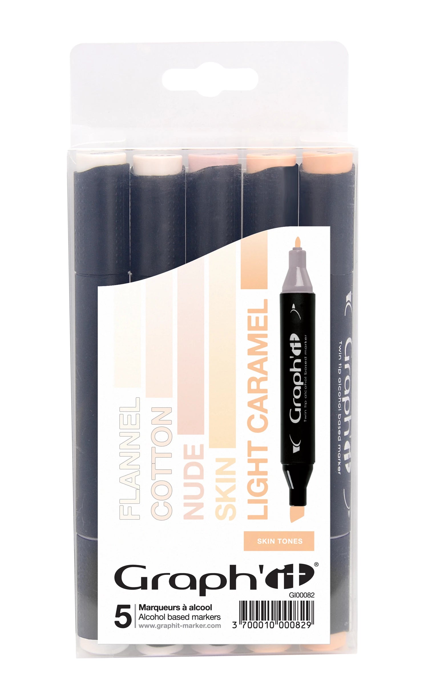 GRAPH'IT SET 5 MARQUEURS SKIN TONES