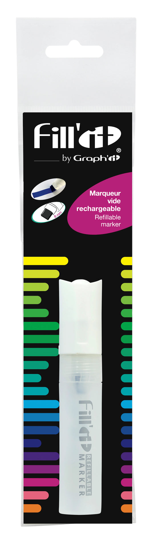 FILL'IT BLISTER 1 MARQUEUR VIDE POINTE LARGE BISEAUTEE