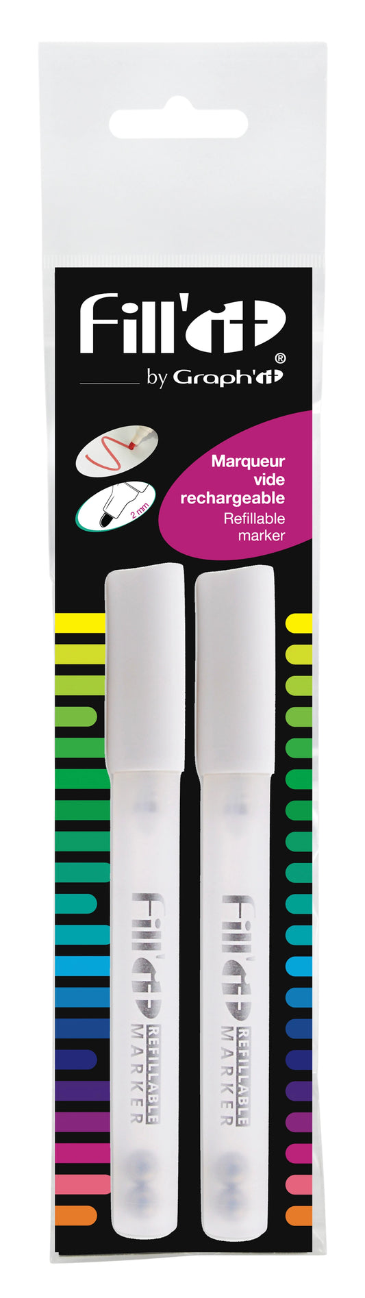 FILL'IT BLISTER 2 MARQUEURS VIDES POINTE MEDIUM OGIVE