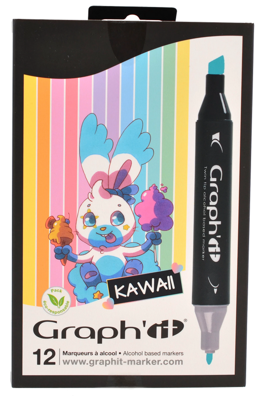GRAPH'IT SET 12 MARQUEURS KAWAII