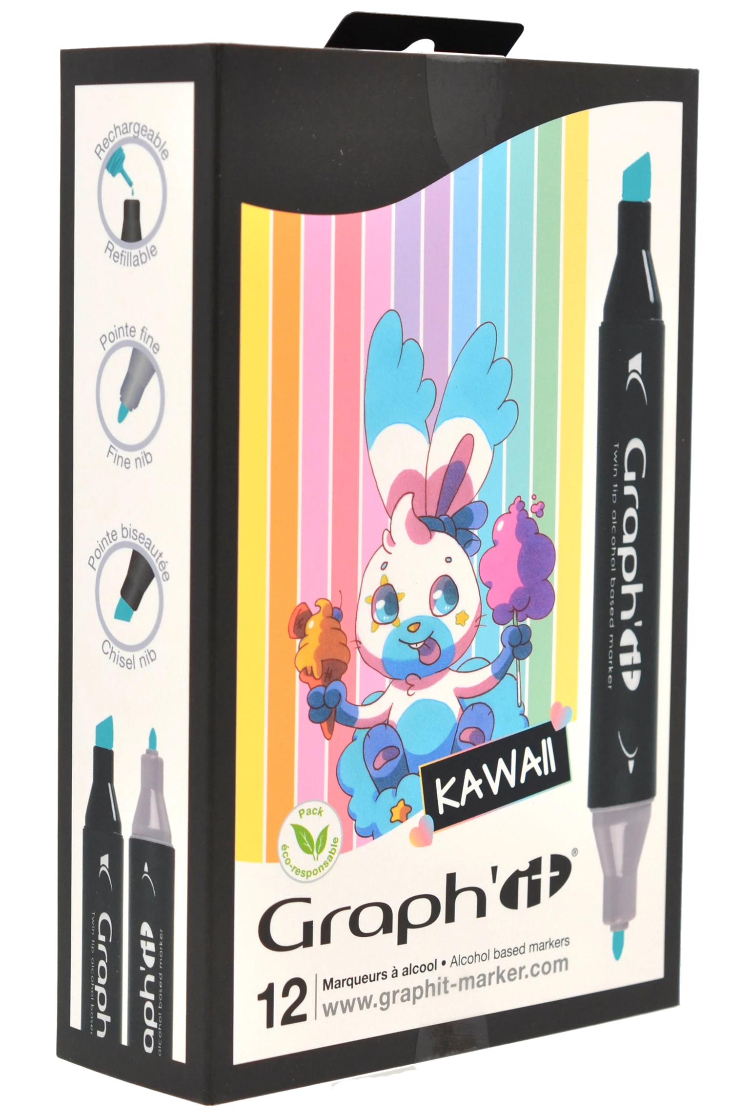 GRAPH'IT SET 12 MARQUEURS KAWAII