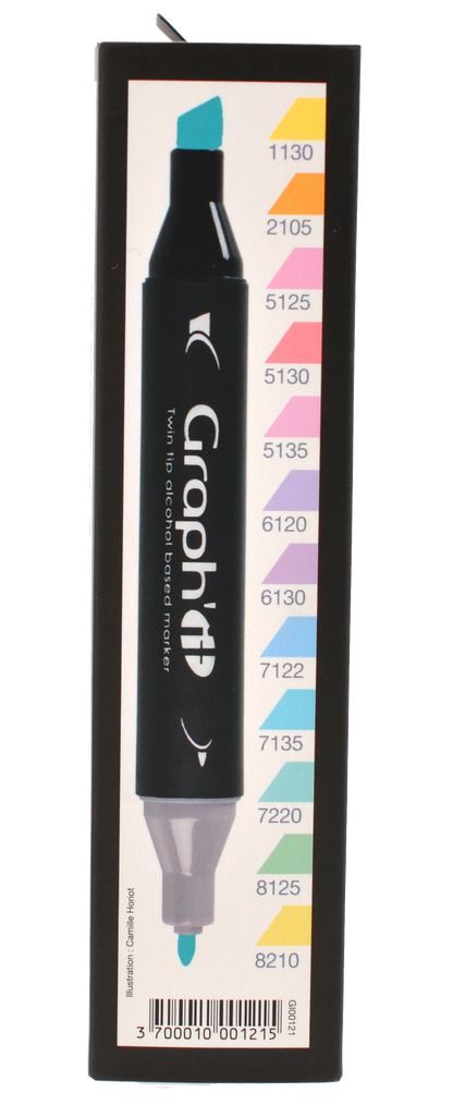 GRAPH'IT SET 12 MARQUEURS KAWAII