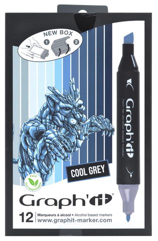 GRAPH'IT SET 12 MARQUEURS COOL GREYS