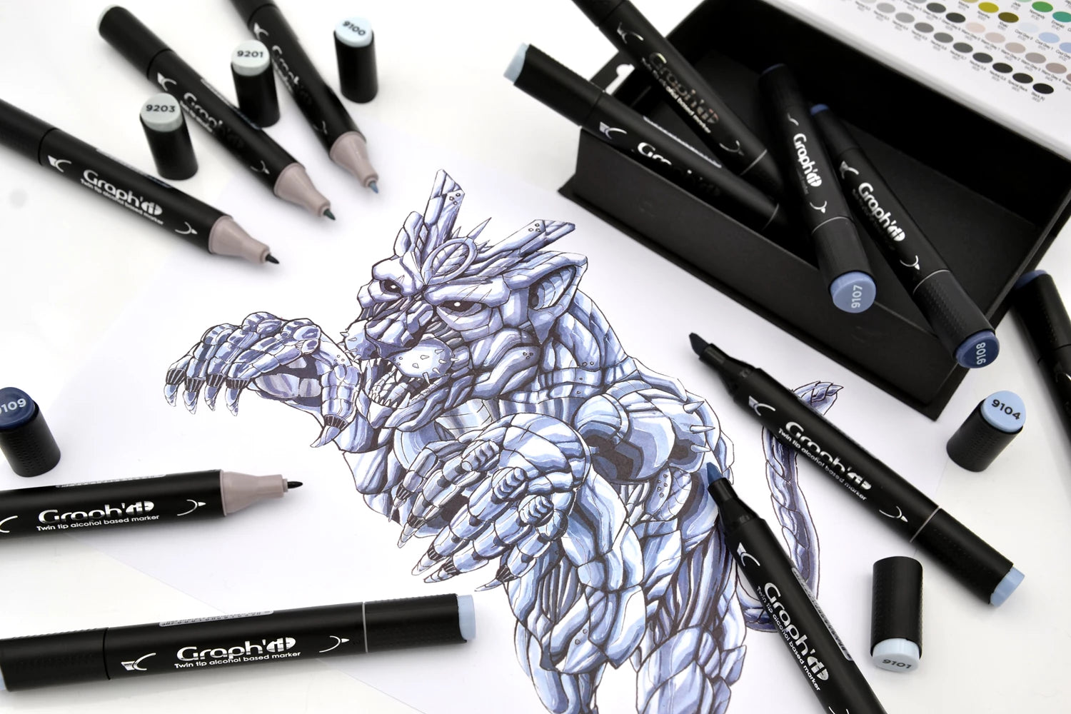 GRAPH'IT SET 12 MARQUEURS COOL GREYS