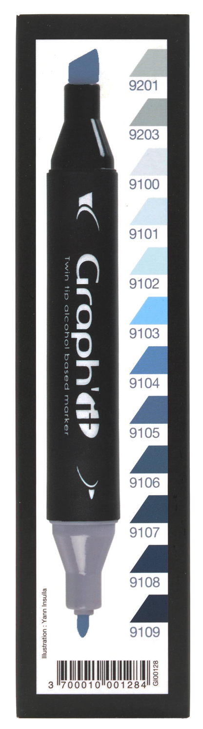 GRAPH'IT SET 12 MARQUEURS COOL GREYS