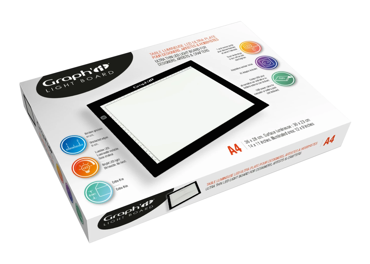 GRAPH'IT LIGHT BOARD A4 LED ULTRA-PLATE 23X30CM