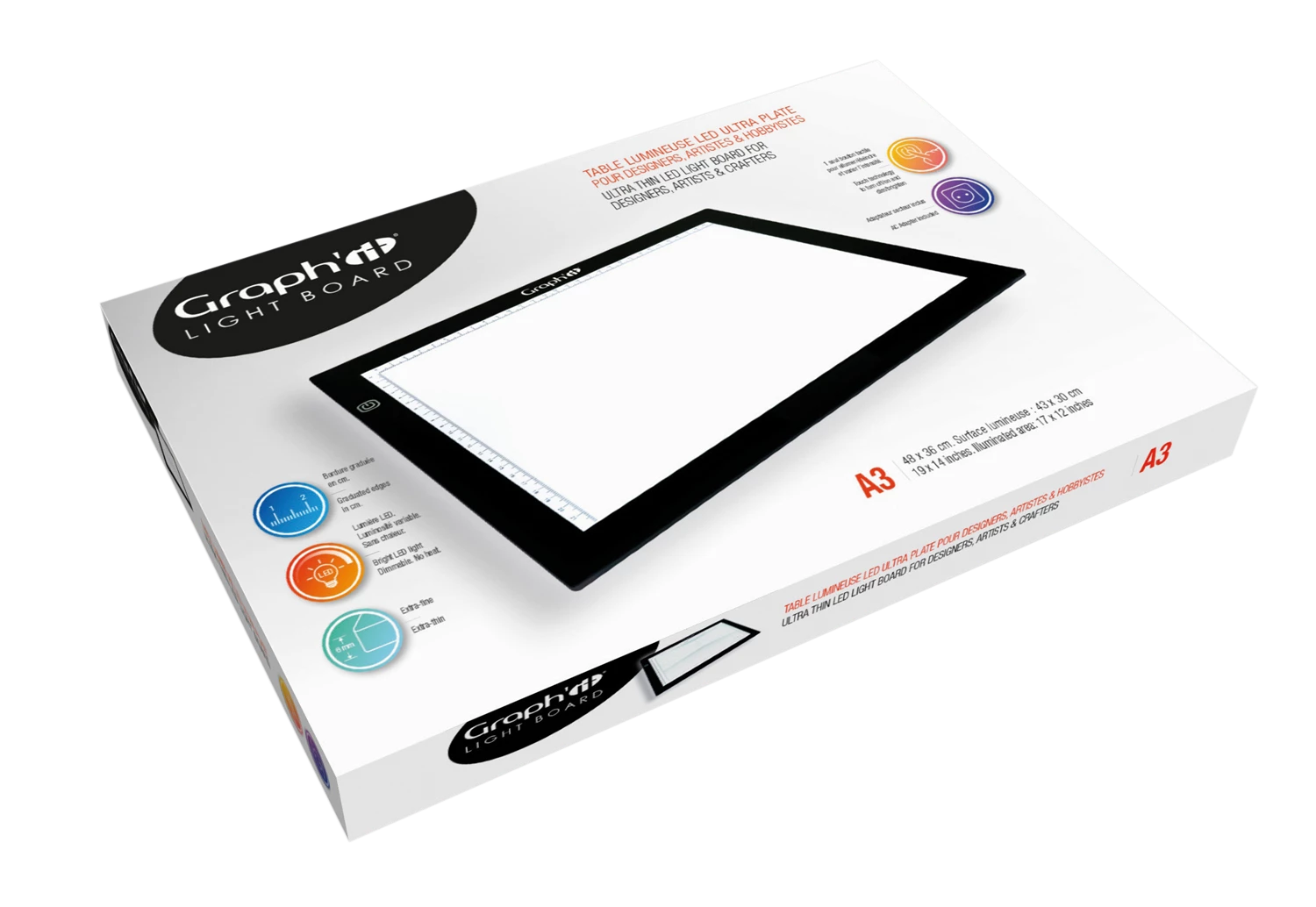 GRAPH'IT LIGHT BOARD A3 LED ULTRA-PLATE 30X43CM