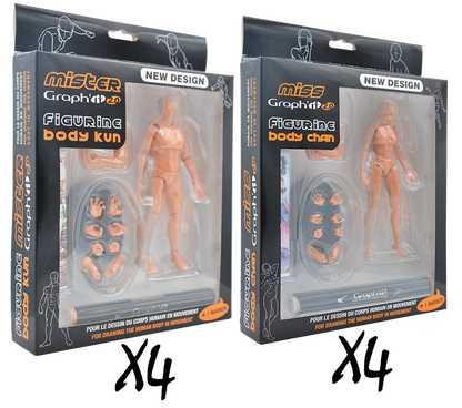 3 MISS GRAPHIT 2.0 + 3 MISTER GRAPH'IT 2.0 FIG ART POUR DESS