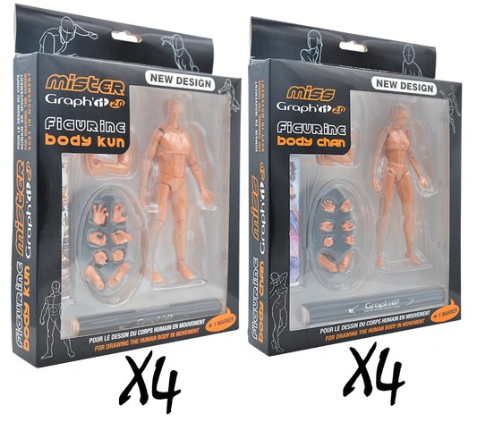 3 MISS GRAPHIT 2.0 + 3 MISTER GRAPH'IT 2.0 FIG ART POUR DESS