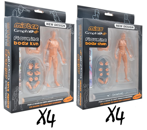 3 MISS GRAPHIT 2.0 + 3 MISTER GRAPH'IT 2.0 FIG ART POUR DESS