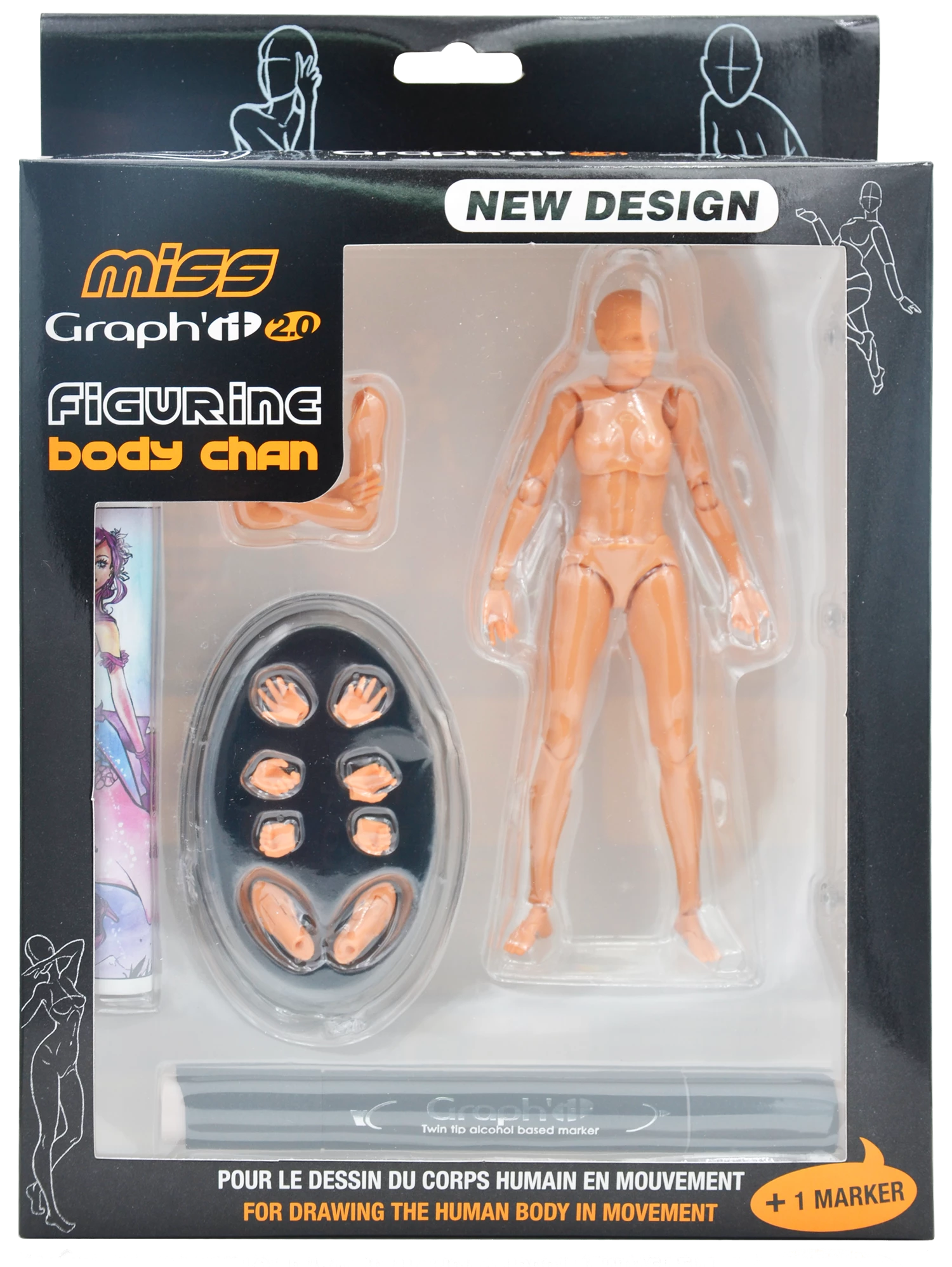 MISS GRAPH'IT 2.0 SET FIG ART POUR DESSIN + 1 GRAPHIT MARKER