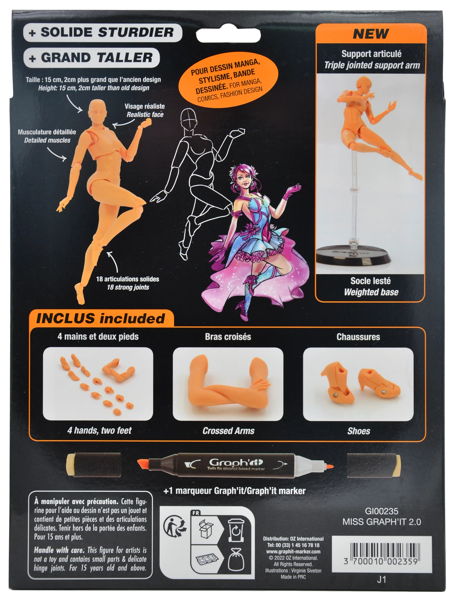 MISS GRAPH'IT 2.0 SET FIG ART POUR DESSIN + 1 GRAPHIT MARKER