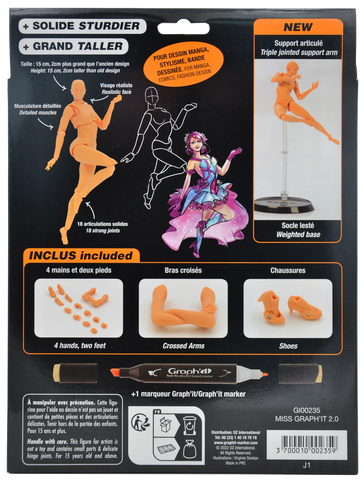 MISS GRAPH'IT 2.0 SET FIG ART POUR DESSIN + 1 GRAPHIT MARKER