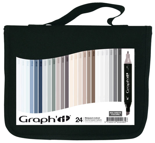 GRAPH'IT LA TROUSSE DE 24 MARQUEURS MIX GREYS