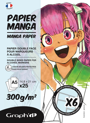 GRAPH'IT BLOC MANGA A5 300G 25 FEUILLES + 6 CALQUES