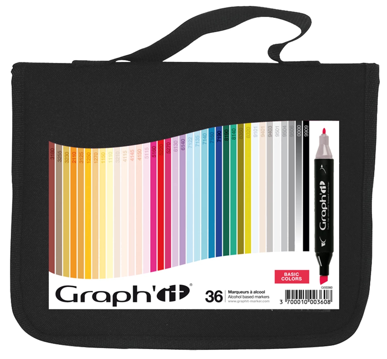 GRAPH'IT LA TROUSSE DE 36 MARQUEURS BASIC