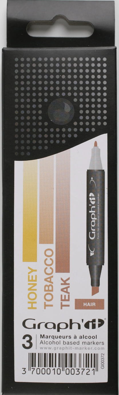 GRAPH'IT SET 3 MARQUEURS DEGRADE HAIR