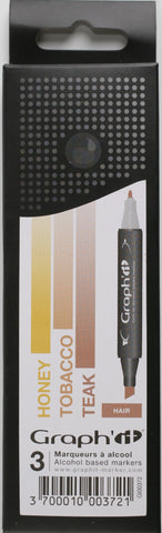 GRAPH'IT SET 3 MARQUEURS DEGRADE HAIR