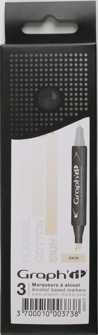 GRAPH'IT SET 3 MARQUEURS DEGRADE SKIN