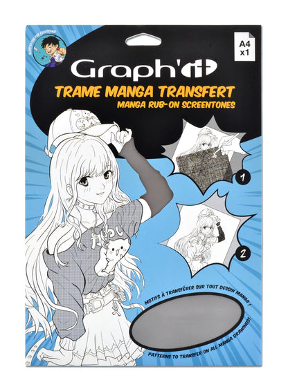 GRAPH'IT TRAME TRANSFER MANGA OMBRES FONCEES A4
