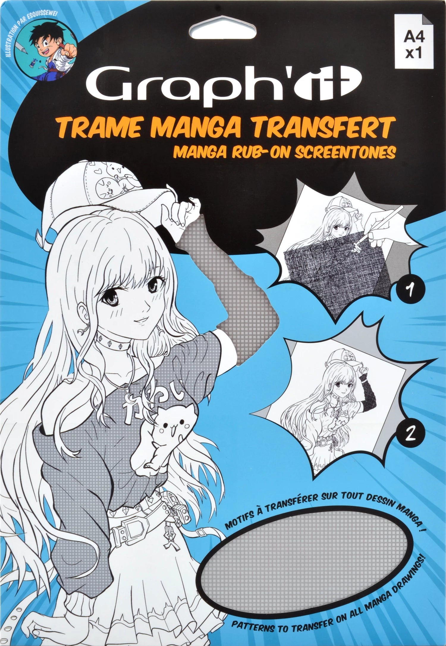GRAPH'IT TRAME TRANSFER MANGA TARTAN A4