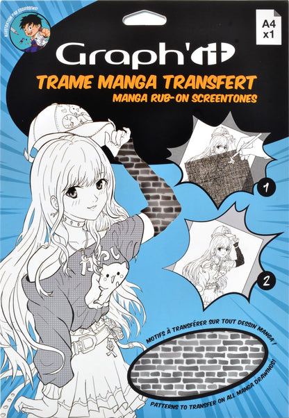 GRAPH'IT TRAME TRANSFER MANGA BRIQUE A4