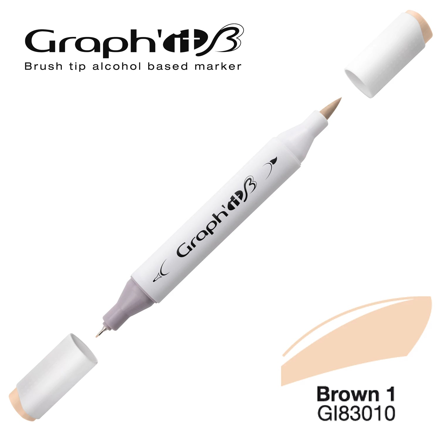 GRAPH'IT MARQUEUR BRUSH A ALCOOL 3010 BROWN 1