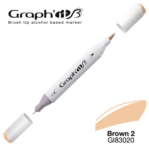 GRAPH'IT MARQUEUR BRUSH A ALCOOL 3020 BROWN 2