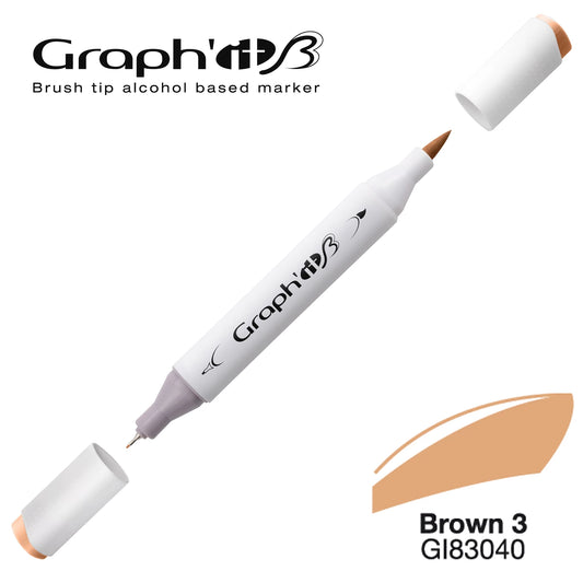 GRAPH'IT MARQUEUR BRUSH A ALCOOL 3040 BROWN 3