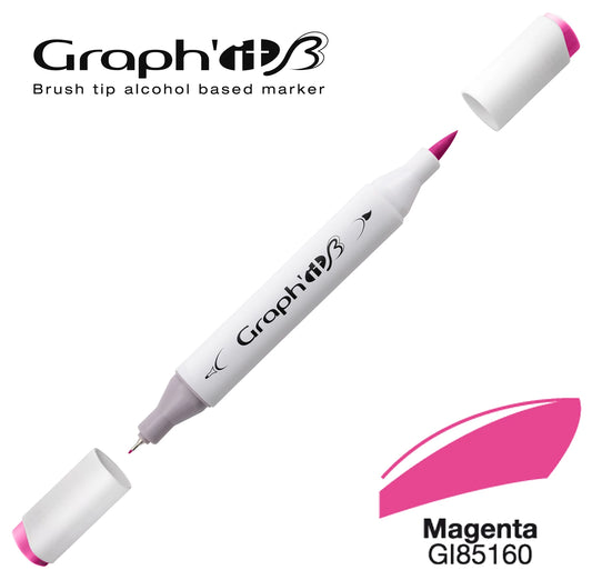 GRAPH'IT MARQUEUR BRUSH A ALCOOL 5160 MAGENTA