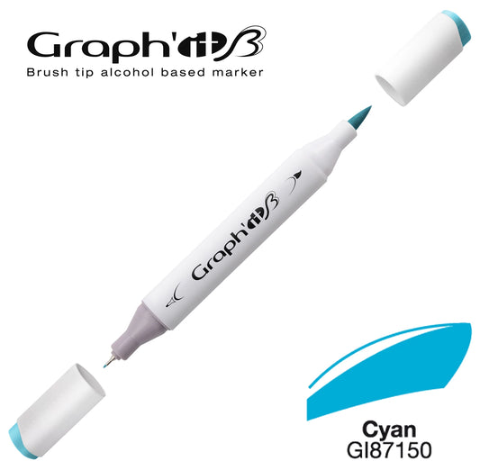 GRAPH'IT MARQUEUR BRUSH A ALCOOL 7150 CYAN