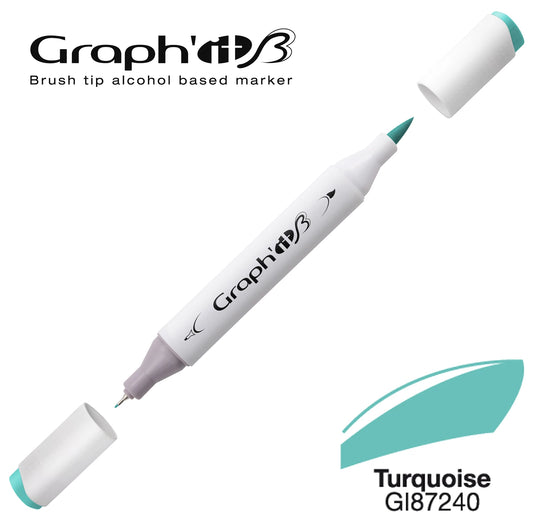 GRAPH'IT MARQUEUR BRUSH A ALCOOL 7240 TURQUOISE