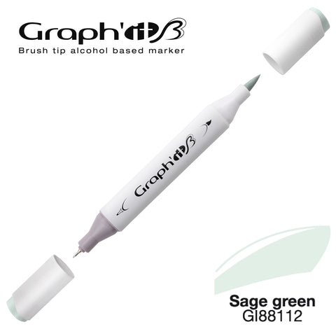 GRAPH'IT MARQUEUR BRUSH A ALCOOL 8112 SAGE GREEN