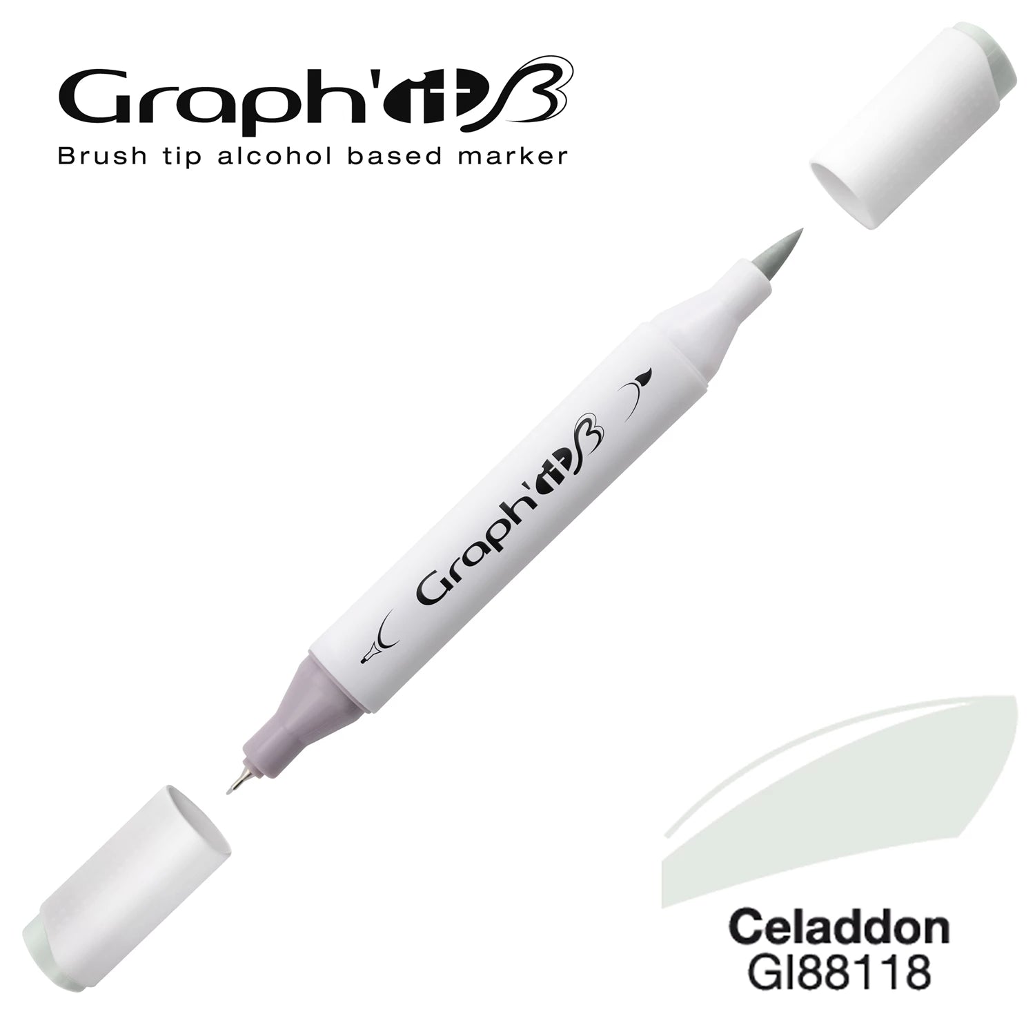 GRAPH'IT MARQUEUR BRUSH A ALCOOL 8118 CELADDON